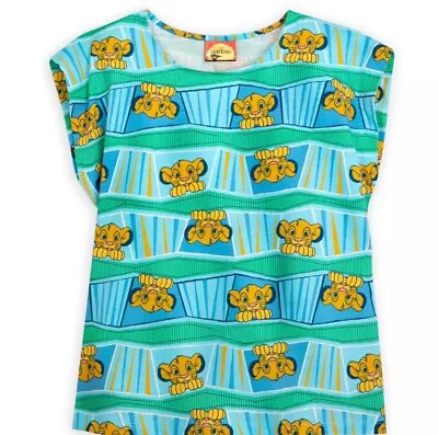 Buy Disney Lion King Simba Tee Shirt Womens Size M Cap Sleeves Boxy Fit Top • 31.59£