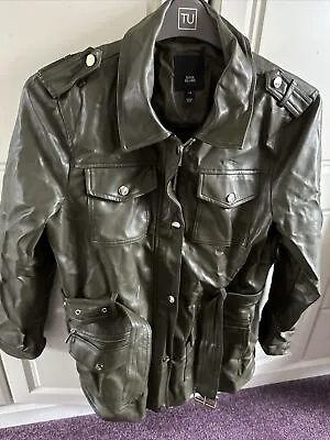 Buy Ladies River Island Faux Leather Jacket Size 14 • 10£