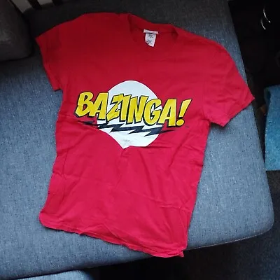 Buy Bazinga Shirt Men's Small Red The Big Bang Theory Unisex Short Sleeve • 8£