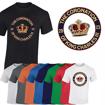 Buy King Charles Coronation Monarch 2023 Mens T-Shirt Celebration Crown Gift Tshirt • 8.99£