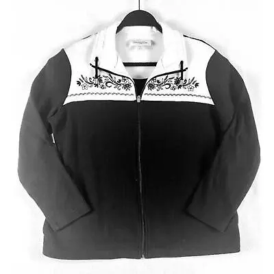 Buy Breckenridge Jacket Womens Petite Large Lightweight Black And White Zip Up • 17.01£