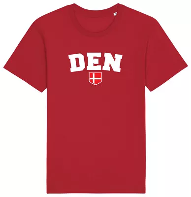 Buy Denmark DEN T-Shirt 2024,Adults Kids Baby Family Organic, Football Euro Shipping • 8.99£
