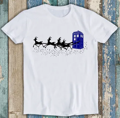 Buy The Doctor Who Christmas Police Phone Box Flying Deer Gift Tee T Shirt M1405 • 6.35£