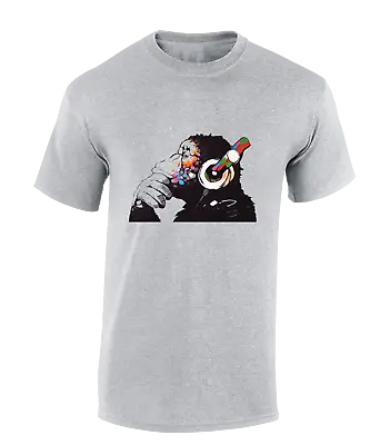 Buy Monkey Dj Banksy Mens T Shirt Cool Graffiti Art Animal Lover Artist Funny Top • 8.99£