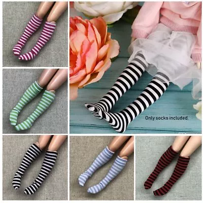 Buy DIY Christmas Gift Doll's Clothes Accessories 1/6 Doll Stockings Stripe Socks • 3.25£