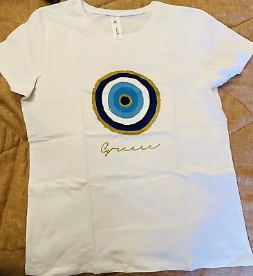 Buy White T-shirt With Evil Eye Logo • 17.50£