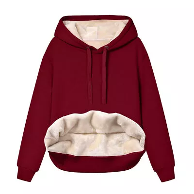 Buy Womens Winter Warm Fleece Lined Hooded Sweatshirt Casual Hoodies Pullover Tops • 11.59£