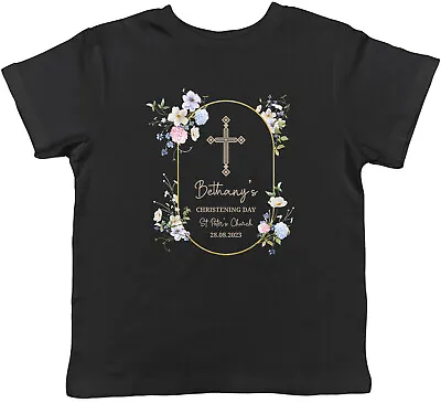 Buy Personalised Christening Day Kids T-Shirt Any Name Date Location Childrens Boys • 5.99£