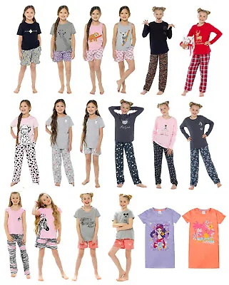 Buy Girls Pyjama Set Childrens Nightwear PJ Short Pajama Loungewear Range 7-13 Yr • 7.49£