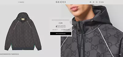 Buy RRP £1850 Mens Gucci - Jumbo GG Zip Jacket With Web Original Receipt Included • 1,199.99£