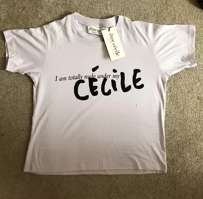 Buy Etre Cecile I Am Totally Nude Under My Cecile Orchid Petal T-Shirt Small BNWT • 18.95£