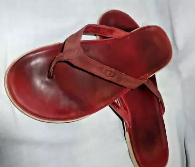 Buy Ugg Australia Men Red Leather Split Toe Slippers Size Uk 9 Eu 43 Us 10 Vgc • 35£