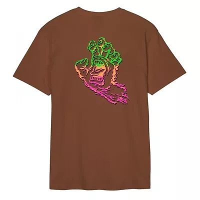 Buy SANTA CRUZ THROWNDOWN SCREAMING HAND L T-Shirt Aztec Brown Street Skate Wear Wow • 27.99£