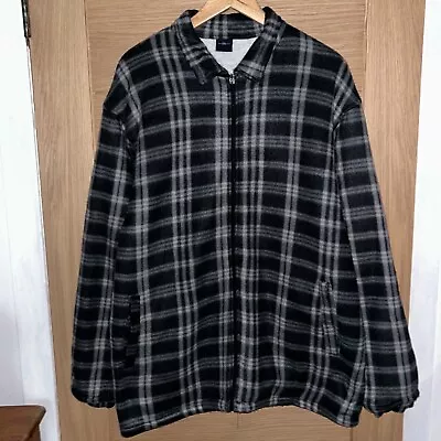 Buy Flannel Coat Sherpa Fleece Lined Plaid Lumberjack Jacket Dark Grey Men’s XXL 2XL • 2.42£