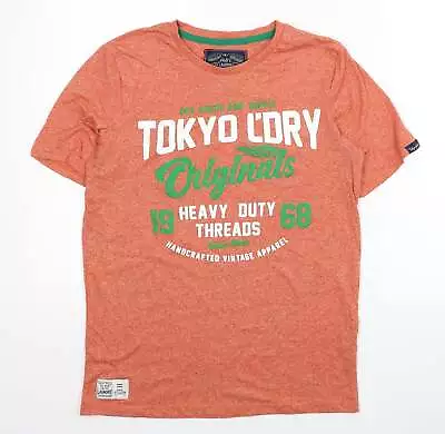 Buy Tokyo Laundry Mens Orange Cotton T-Shirt Size S Round Neck • 5.50£