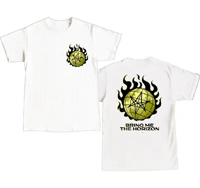 Buy Bring Me The Horizon Flames BMTH Rock Band Music Earth Globe Fire Shirt BMH-1002 • 37.54£