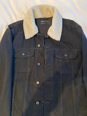 Buy Brand New, Unworn ASOS Mens Black Denim Jacket, Size Large, With Fur Collar • 10£