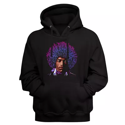 Buy Jimi Hendrix Name In Purple Haze Afro Men's Black Pullover Hoodie Concert Merch • 61.36£