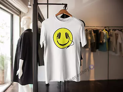 Buy Dj Headphones Smiley Face Logo T-shirt Acid House Rave Hardcore Adults Kids • 9.99£