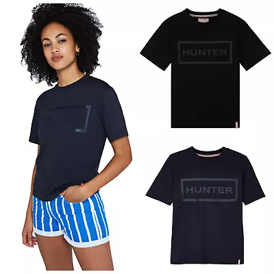 Buy Hunter Ladies Original Logo T-Shirt Short Sleeve Round Neck Top Womens Casual • 24.95£