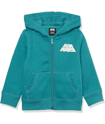 Buy Amazon Essentials Boys Disney Fleece Zip-Up Sweatshirts Hooded Star Wars Age 8-9 • 9.99£