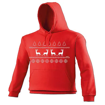 Buy Christmas Jumper Reindeer HOODIE Hoody Tee Top Present Xmas Birthday Funny Gift • 22.95£