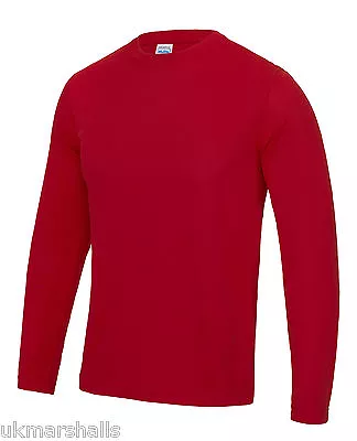 Buy AWDis Men's Long Sleeve Cool T Shirt Top Breathable Training Running Gym JC002 • 9.95£