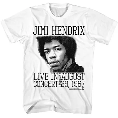 Buy Jimi Hendrix Live In Concert August 29 1967 Men's T Shirt Rock Band Music Merch • 40.37£