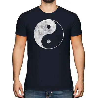 Buy Yin Yang Distressed Print Mens T-shirt Top Tai Chi 90s Retro Top • 10.95£