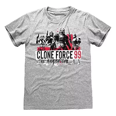 Buy Star Wars Bad Batch - Clone Force 99 Unisex Heather Grey T-Shirt Lar - K777z • 10.72£