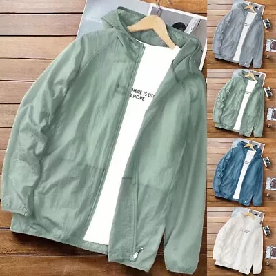 Buy Men's Summer Jacket Thin Lightweight Ice Silk Coat Perfect For Outdoors • 15£