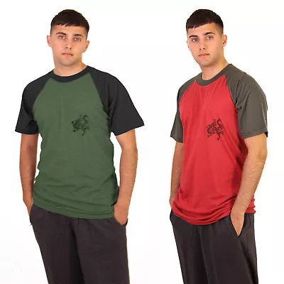 Buy Mens Tribal Dragon Short Sleeve T-shirt Summer 2 Tone Contrast Casual Top S-XL* • 5.99£