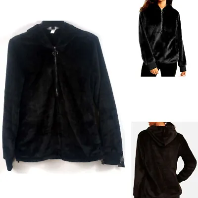 Buy Ideology Womans One Half Zip Faux Fur Hoodie Top Choose Size & Color New • 25.07£
