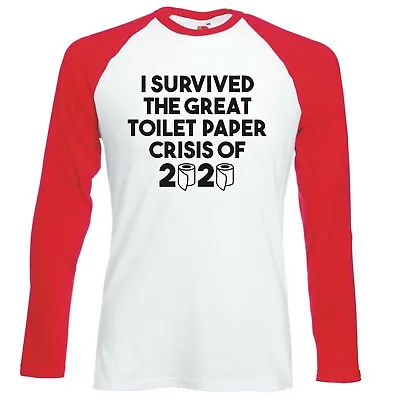 Buy Funny  I Survived The Great Toilet Paper...  Raglan Longsleeve Baseball T-shirt • 16.99£