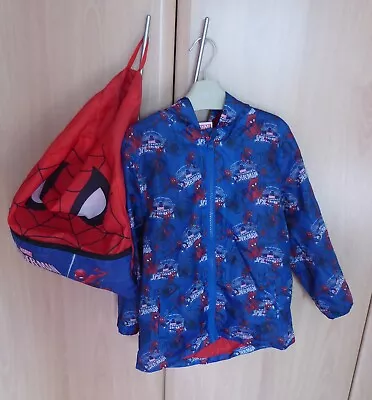 Buy Boys: Spiderman: Pac A Mac: 5 - 6: Foldaway Coat & Also Drawstring Bag: Free P/p • 6.50£