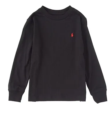 Buy Ex Ralph Lauren Young Boys Girls Pony Cotton LONG Sleeve T Shirt Top Age 2T - 7 • 10.99£