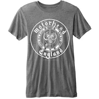 Buy Motorhead England Seal  Men Burnout Grey T Shirt Official Merchendise! • 19.99£
