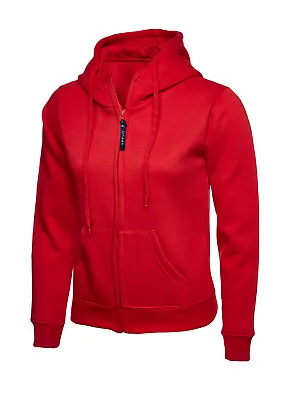 Buy Womens Hooded Sweatshirt Zip Up Hoodie - LADIES PLAIN FITTED CASUAL HOODY TOPS • 16.99£