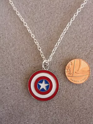 Buy Marvel Captain America Enamel Shield Charm Pendant Necklace 18  Avengers # 232 • 5.99£