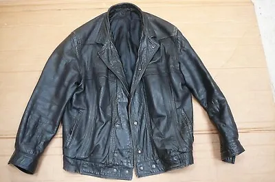 Buy Vintage 1987  M&s Leather Jacket Large/  Very Heavy Nicely Scuffed / Aged • 25£