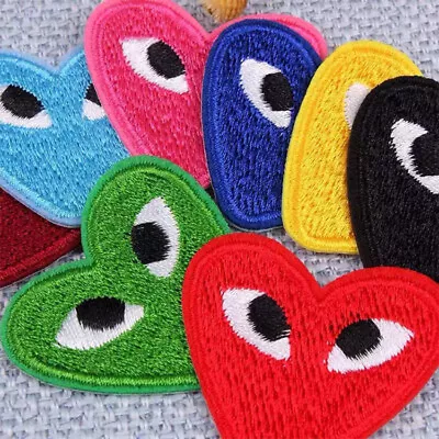 Buy Eye Heart Embroidered Iron Sew On Patch Comme Jean Applique Badge Patches Fabric • 1.88£