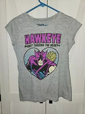 Buy Marvel Comics Hawkeye Gray Shirt Size M Mighty Fine Clint Barton • 7.87£