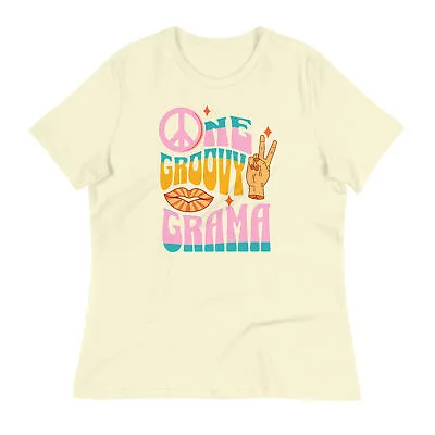 Buy One Groovy Grama T Shirt Adult Short Sleeve Peace Hippie 60s Grandmother Tee • 18.45£