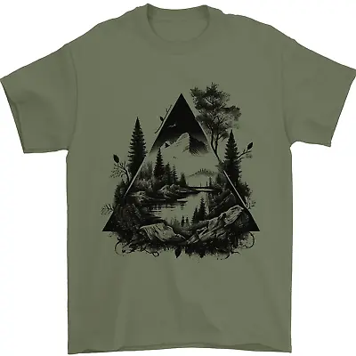 Buy Abstract Outdoors Camping Bushcraft Hiking Trekking Mens T-Shirt 100% Cotton • 7.49£