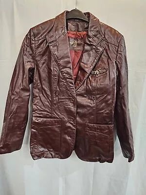 Buy Worn Burgundy Size 16 Leather Jacket By  Etienne Aigner  JTT3 • 20£