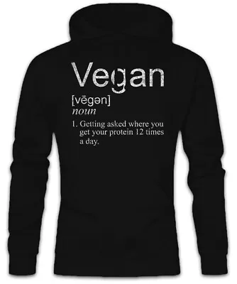 Buy Vegan Proteines Hoodie Sweatshirt Fun Muscles Bodybuilding Fitness Food Pain • 40.74£