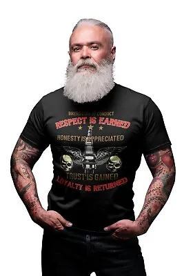 Buy RESPECT IS EARNED Funny Biker T-Shirt Mens ORGANIC Motorbike Motorcycle Racing • 8.95£