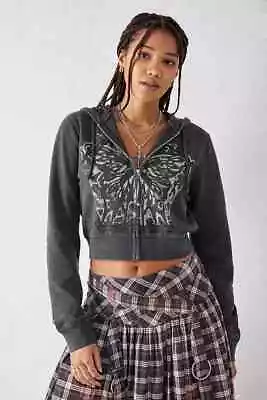 Buy UO Charcoal Gothic Graphic Cropped Hoodie - SIZE XL • 30£