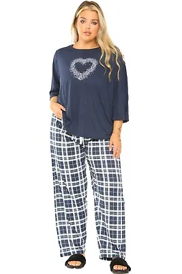 Buy Ex Evans Pyjama Set Plus Size Cotton Bottoms Top Lounge Clothing Night Wear PJs • 19.95£