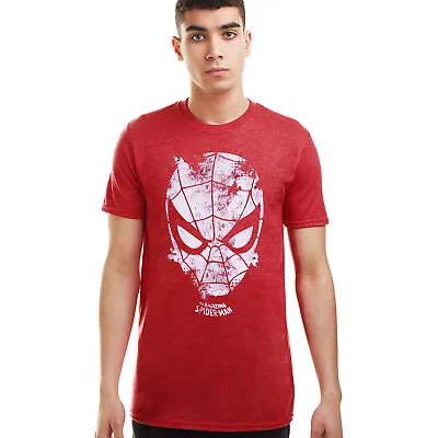Buy Official Marvel Mens Spiderman Web Head T-shirt Red S-2XL • 13.99£
